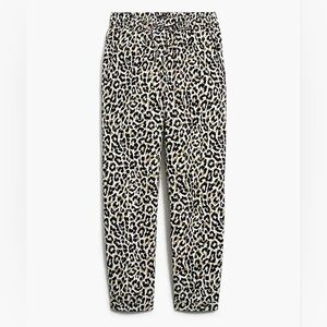 J crew leopard print linen cotton Drawstring pants